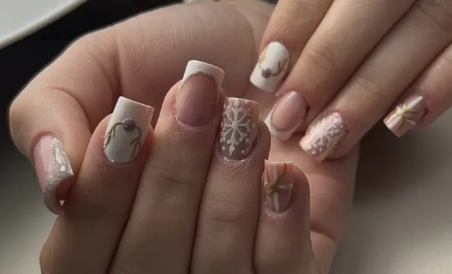 Pose d'ongle noël popits polygel, Aman'beauté, Montreuil-sur-mer